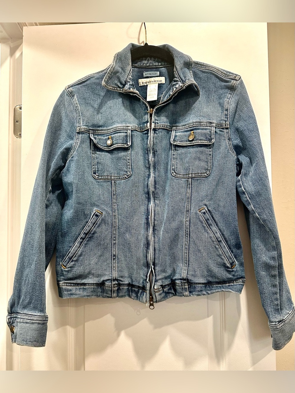 Jones New York Light Blue women’s Denim Jacket with Zipper